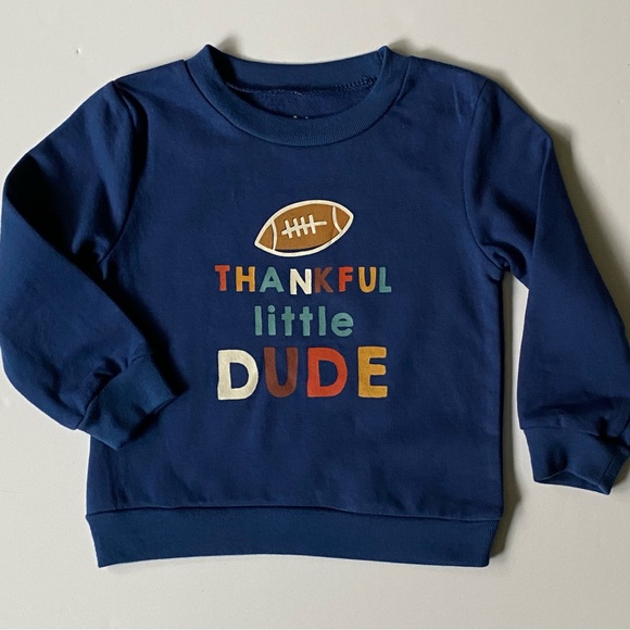 chick pea Other - Thanksgiving Sweatshirt size 24 Months Chick Pea. Thankful Dude Football EUC